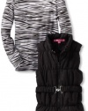 Energie Girls 7-16 - Charlotte Glitter Puffer Vest, Black, Large