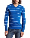 Southpole Men's Stripe Long Sleeve V-Neck Pullover Sweater