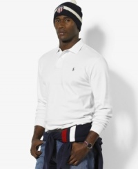 Classic-fitting long-sleeved polo shirt, cut for a comfortable fit in smooth, soft cotton interlock. Classic-fitting long-sleeved polo shirt, cut for a comfortable fit in smooth, soft cotton interlock.
