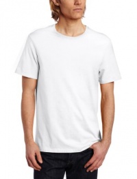 Calvin Klein Sportswear Men's Short Sleeve Crew Neck Solid With Inset Logo At Shoulder, White, Large