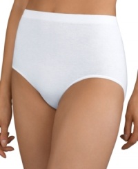 This comfy cotton-blend brief fits at the waistline, providing full front and back coverage. Style #1360 This comfy cotton-blend brief fits at the waistline, providing full front and back coverage. Style #1360