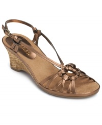 The Aerosoles Frozen Yogurt Sandals are a sweet twist on the warm weather favorite with their fun, knotted straps, sunny woven wedge heel and sassy ankle strap. The Aerosoles Frozen Yogurt Sandals are a sweet twist on the warm weather favorite with their fun, knotted straps, sunny woven wedge heel and sassy ankle strap.