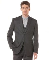 To make a lasting impression, this regular fit blazer by Perry Ellis will get you noticed. To make a lasting impression, this regular fit blazer by Perry Ellis will get you noticed.