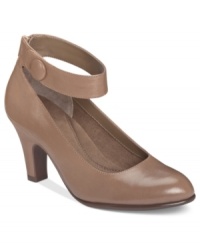 The thick ankle strap on Aerosoles' Drapery pumps adds a unique, feminine flair to this cute style. The thick ankle strap on Aerosoles' Drapery pumps adds a unique, feminine flair to this cute style.