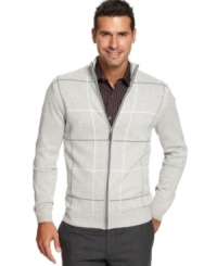 Freshen up any work-week look with this handsome windowpane sweater from Tasso Elba. Freshen up any work-week look with this handsome windowpane sweater from Tasso Elba.