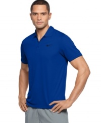 Stay active. Dri-Fit technology in this Nike polo shirt keeps you comfortable so you can keep going in comfort.