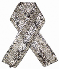 Jaguar Animal Print in Satin Stripe Scarf Colors: Gold Jaguar Animal Print in Satin Stripe Scarf Colors: Gold