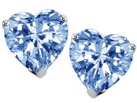 Original Star K(tm) 7mm Heart Simulated Aquamarine Earring Studs LIFETIME WARRANTY Original Star K(tm) 7mm Heart Simulated Aquamarine Earring Studs LIFETIME WARRANTY