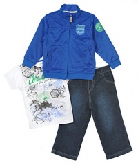 Akademiks Infant Boys 3Pc Royal Blue Track Jacket & Jean Pant Set (18M) Akademiks Infant Boys 3Pc Royal Blue Track Jacket & Jean Pant Set (18M)