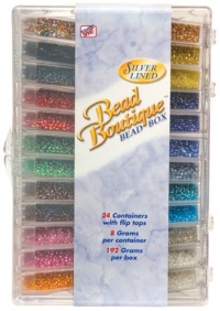 Blue Moon Bead Boutique Bead Box, Multi Color Silver Lined Seed Beads Blue Moon Bead Boutique Bead Box, Multi Color Silver Lined Seed Beads
