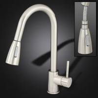 Brushed Nickel 16 Kitchen Sink Faucet Pull Out Down Spray Single Handle Brushed Nickel 16 Kitchen Sink Faucet Pull Out Down Spray Single Handle
