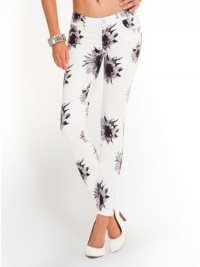 GUESS Kate Mod Sunflower-Print White Denim Leg GUESS Kate Mod Sunflower-Print White Denim Leg