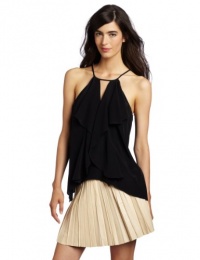 BCBGMAXAZRIA Women's Claudia Cascade Ruffle Halter Top BCBGMAXAZRIA Women's Claudia Cascade Ruffle Halter Top