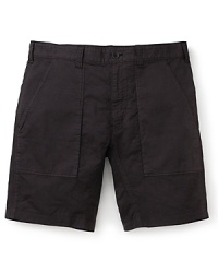 Theory gives classic cargo shorts a modern lightweight update in breezy black linen. Theory gives classic cargo shorts a modern lightweight update in breezy black linen.