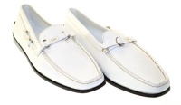 TOD'S Women`s Pellame White Leather Loafers Sz 35 R0B001 TOD'S Women`s Pellame White Leather Loafers Sz 35 R0B001