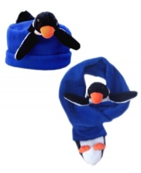 Snuggly fleece and an adorable penguin design make this Bearhands buddy hat a winter must-have. Snuggly fleece and an adorable penguin design make this Bearhands buddy hat a winter must-have.