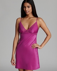Accentuate your best assets in this vibrant Calvin Klein chemise with intricate lace detailing. Accentuate your best assets in this vibrant Calvin Klein chemise with intricate lace detailing.