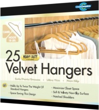 Closet Complete Ultra Thin Heavy Duty No Slip Velvet Suit Hangers, Camel, Set of 25 Closet Complete Ultra Thin Heavy Duty No Slip Velvet Suit Hangers, Camel, Set of 25