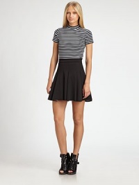 Ultra-stretchy neoprene and an a-line silhouette join for a fresh take on the timeless pleated skirt. Side zipperFully linedAbout 18 longPolyester/cotton/spandexDry cleanImportedModel shown is 5'10 (177cm) wearing US size Small. Ultra-stretchy neoprene and an a-line silhouette join for a fresh take on the timeless pleated skirt. Side zipperFully linedAbout 18 longPolyester/cotton/spandexDry cleanImportedModel shown is 5'10 (177cm) wearing US size Small.