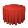 108 in. Round Polyester Tablecloth Red