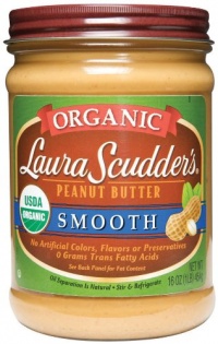 Laura Scudder's Organic Smooth Peanut Butter, 16-Ounce  (Pack of 4)