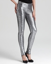 Donna Karan New York sequin leggings put a new spin on a staple, marrying comfort and chic for standout cocktail style. Donna Karan New York sequin leggings put a new spin on a staple, marrying comfort and chic for standout cocktail style.