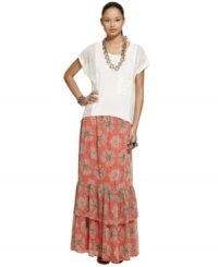 A boho-chic silhouette looks fresher with a bold print and saturated color -- from Bar III. A boho-chic silhouette looks fresher with a bold print and saturated color -- from Bar III.