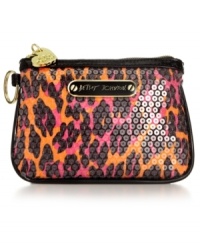 Carry your coins while looking oh-so fabulous with this eye-catching Betsey Johnson coin purse. High-shine sequins and an easy top-zip design make this tempting little treasure an everyday necessity. Carry your coins while looking oh-so fabulous with this eye-catching Betsey Johnson coin purse. High-shine sequins and an easy top-zip design make this tempting little treasure an everyday necessity.