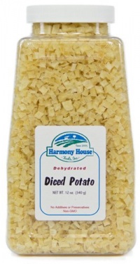 Harmony House Foods, Dried Potatoes, Diced, 12 Ounce Quart Size Jar Harmony House Foods, Dried Potatoes, Diced, 12 Ounce Quart Size Jar