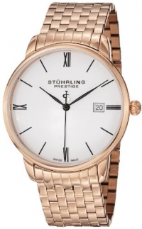 Stuhrling Prestige Men's 307B.33442 Prestige Swiss Made Kingston Grand Quartz Date Ultra Slim Rose Tone Bracelet Watch Stuhrling Prestige Men's 307B.33442 Prestige Swiss Made Kingston Grand Quartz Date Ultra Slim Rose Tone Bracelet Watch