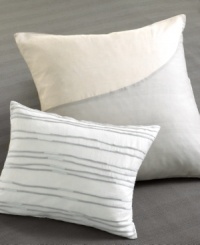 Elevate your style with the Quince Raised Bar decorative pillow from Calvin Klein. A serene pattern of raised ombre lines in gray and cool blue give this pillow an intriguing texture and thoroughly modern appeal. (Clearance) Elevate your style with the Quince Raised Bar decorative pillow from Calvin Klein. A serene pattern of raised ombre lines in gray and cool blue give this pillow an intriguing texture and thoroughly modern appeal. (Clearance)