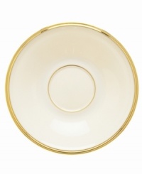 Forever elegant, the Eternal tea saucer from Lenox accents the table in timeless ivory china with sumptuous gold banding. Coordinates with Eternal Gold stemware. Forever elegant, the Eternal tea saucer from Lenox accents the table in timeless ivory china with sumptuous gold banding. Coordinates with Eternal Gold stemware.