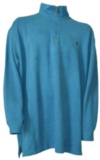 Polo Ralph Lauren Big & Tall Half Zip French Rib Fleece, Hunter Navy Polo Ralph Lauren Big & Tall Half Zip French Rib Fleece, Hunter Navy
