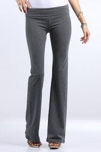 Cotton Lycra Rollover Waist Athletic Yoga Pants Cotton Lycra Rollover Waist Athletic Yoga Pants