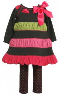 Bonnie Jean Girls 2-6X Colorblock Tiered Legging Set, Black, 4T Bonnie Jean Girls 2-6X Colorblock Tiered Legging Set, Black, 4T