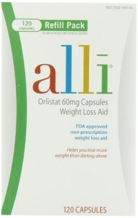Alli Weight-Loss Aid, Orlistat 60mg Capsules, 120-Count Refill Pack Alli Weight-Loss Aid, Orlistat 60mg Capsules, 120-Count Refill Pack