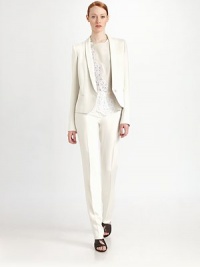 This chic menswear-inspired silhouette features a soft, on-trend shawl collar.Shawl collarButton closureWelt breast pocketSide welt pocketsVented cuffsFully linedAbout 22 from shoulder to hemSilkDry cleanImportedModel shown is 5'10 (177cm) wearing US size 4. This chic menswear-inspired silhouette features a soft, on-trend shawl collar.Shawl collarButton closureWelt breast pocketSide welt pocketsVented cuffsFully linedAbout 22 from shoulder to hemSilkDry cleanImportedModel shown is 5'10 (177cm) wearing US size 4.