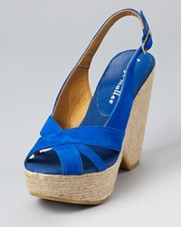 In the season's blue cobalt hue, these Bettye Muller wedges exude vibrant color that adds zest to summer style. Pair them with an equally saturated hue on top for standout style. In the season's blue cobalt hue, these Bettye Muller wedges exude vibrant color that adds zest to summer style. Pair them with an equally saturated hue on top for standout style.