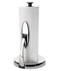 A sink-side necessity, this sleek paper towel holder from OXO is ingeniously designed to let you tear off a single piece without unraveling more than you need. The secret is in the spring-activated arm that holds the roll securely, ensuring simple, one-handed tearing. Limited lifetime warranty. A sink-side necessity, this sleek paper towel holder from OXO is ingeniously designed to let you tear off a single piece without unraveling more than you need. The secret is in the spring-activated arm that holds the roll securely, ensuring simple, one-handed tearing. Limited lifetime warranty.