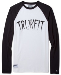Step up your style game. This raglan sleeve shirt from Trukfit is a surefire casual hit. Step up your style game. This raglan sleeve shirt from Trukfit is a surefire casual hit.