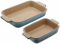 Le Creuset Stoneware 1-1/4-Quart Rectangular Baker with Bonus 16-Ounce Rectangular Baker, Caribbean Le Creuset Stoneware 1-1/4-Quart Rectangular Baker with Bonus 16-Ounce Rectangular Baker, Caribbean