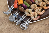 Charcoal Companion Double Prong Coastal Grilling Kabob Skewers, Set of 4 Charcoal Companion Double Prong Coastal Grilling Kabob Skewers, Set of 4