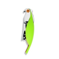 A di Alessi Parrot Sommelier-Style Corkscrew, Green With Free Alessi Diabolix Bottle Opener