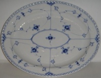 Royal Copenhagen Blue Fluted Half Lace Border Oval Platter 16 # 534