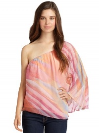 THE LOOKAllover abstract tie-dye printAsymmetric necklineDraped sleeveTHE FITAbout 27 from shoulder to hemTHE MATERIALSilkCARE & ORIGINDry cleanImportedModel shown is 5'10 (177cm) wearing US size Small. THE LOOKAllover abstract tie-dye printAsymmetric necklineDraped sleeveTHE FITAbout 27 from shoulder to hemTHE MATERIALSilkCARE & ORIGINDry cleanImportedModel shown is 5'10 (177cm) wearing US size Small.