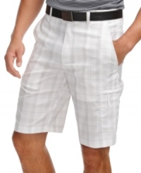 Keep your cool cruising the green in these comfortable plaid shorts from Greg Norman for Tasso Elba. Keep your cool cruising the green in these comfortable plaid shorts from Greg Norman for Tasso Elba.