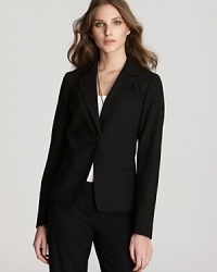 Marrying sleek lines with sharp tailoring, this Elie Tahari jacket puts the punch in power dressing. Spice up the suiting staple with a blouse boasting this season's vivid prints and brilliant hues. Marrying sleek lines with sharp tailoring, this Elie Tahari jacket puts the punch in power dressing. Spice up the suiting staple with a blouse boasting this season's vivid prints and brilliant hues.