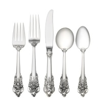 Wallace Grande Baroque 5-Piece Place Setting with Cream Soup Spoon Wallace Grande Baroque 5-Piece Place Setting with Cream Soup Spoon