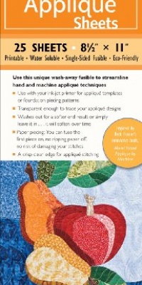 Wash-Away Applique Sheets: Printable; Water Soluble; Single Sided; Fusible; Eco-Friendly Wash-Away Applique Sheets: Printable; Water Soluble; Single Sided; Fusible; Eco-Friendly