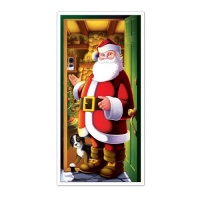 Santa Door Cover Party Accessory (1 count) (1/Pkg)